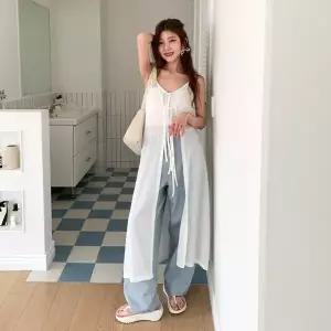 [하프클럽/]여자 봄여름 시원한 레이어드 스트랩 원피스