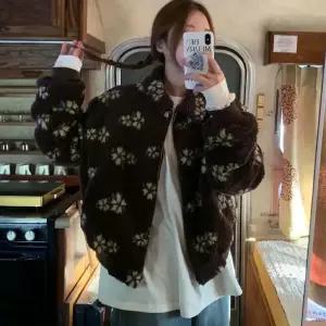 앤트맨 여자 빈티지 캐주얼 라이크 램스울 보아털 쇼트 다운 코트 상의 OPH1