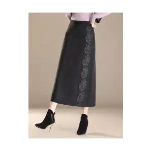 여자 정장 스커트 모란핏 니트 스판 롱 힙감 ST1