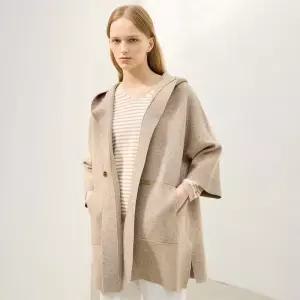 케이프 후드 롱 니트 가디건-R3H12KCD0101244325