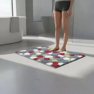 [콩심팥심]자카드 자갈 모양 욕실 발매트 현관 입구 매트 40x60 인테리어 러그