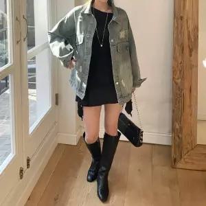 [하프클럽/다잇템]여성 트렌디 빅사이즈 시즌 진 워싱 FW SS 재킷