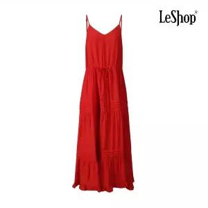 [르샵]핀턱 프릴 허리 스트링 맥시 뷔스티에 원피스 (BQ4OP002_s