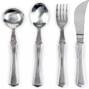 바이브 무게 측정 도구 4개 파킨슨 스푼 및 포크 세트 플러스 나이프 손 떨림 성인 노인 환자를 위한