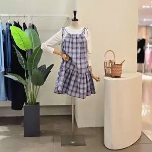 [대구백화점] [4CUS]체크 뷔스티에 미니 원피스 세트(FM6C9ST5375)