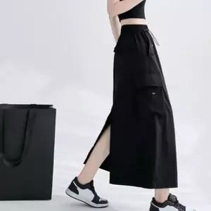 [다잇템] 여성 롱 슬릿 빅사이즈 옆면 건빵 스커트