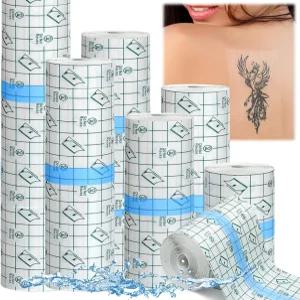 Eorbow 6사이즈 방수 신축성 접착 붕대 타투 애프터케어용 투명 필름 드레싱 샤워용 두 번째 피부 테이프