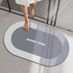 (선택 투톤그레이40X60)논슬립 흡수 빠른 규조토 화장실 싱크대 욕조 발매트 화장실발 욕실 규조토발 욕실