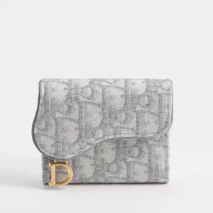 MUST IT_디올 새들 로터스 오블리크 자카드 반지갑 그레이 S5652CTZQ M932