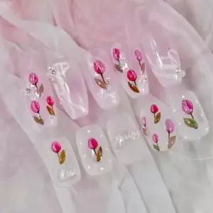 (상품 선택 엠보스티커 - 60)튤립 네일스티커 플라워네일 튤립네일 입체네일 봄네일 봄꽃네일 네일데코 네