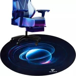 욜로조 사무실 의자 매트 하드 플로어 게임용 블루 라이트닝 디자인 빨간색