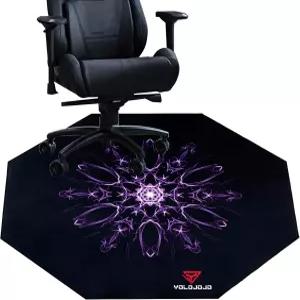 욜로조 사무실 의자 매트 하드 플로어 게임용 파란색 라이트닝 디자인 옥타곤 모양