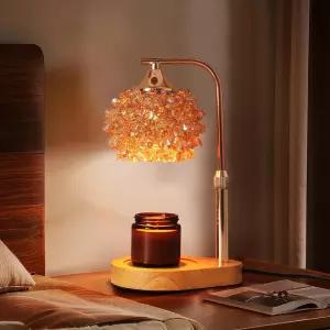 타이머가 장착된 캔들 워머 램프 높이 조절 가능한 디머 앰버 K9 크리스탈 쉐이드 가정 장식용 왁스 멜트