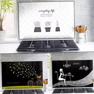 유리 아트 보드 디자인 글라스 주방용 주방 아트 보드 데코 가스 렌지 인테리어 기름때 싱크대 패널 타일