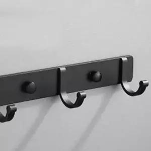 ( )무타공 부착식 후크 걸이 3구 현관 마스크 거치대 대용량 수납 다용도 벽걸이