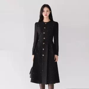 시크라인 (~XXL까지) 러스 시스루 스팽글 트위드 원피스 겨울 오피스룩 하객룩 연말룩 모임룩 파티룩 빅사