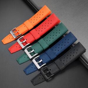 세이코 SRP777J1 용 프리미엄 그레이드 트로픽 고무 시계 밴드 20mm  스트랩 다이빙 방수 팔찌 블랙 블루