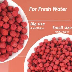 입자 낚시 미끼 330PCS 4mm 120PCS 6mm 세분화된 1개용 # -10 후크 잉어 사료 페스카 물린 물고기 유인제