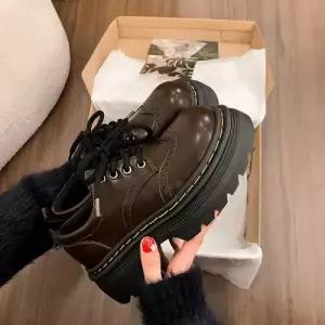 룽나루 여친 블랙 봄 플랫 통굽 블록 단화 키높이 로퍼 HO1