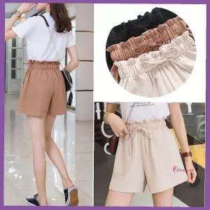 주름린넨바지 여름반바지 린넨팬츠 썸머 반바지 짧은 셔링 여름코디 허리셔링cde255