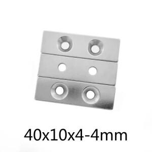 40x10x4 강한 블록 자석 홈 냉장고, 사무실, DIY 40mm x 용 2 개의 구멍