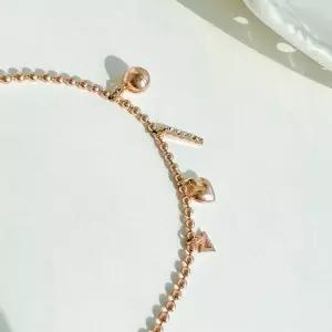 [알티피아]믹스 딸랑이 팔찌 볼 체인14k옐로우골드19cm