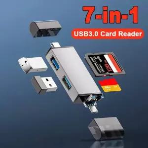 CF카드리더기 USB 30 SD TF 카드 리더기 OTG 어댑터 플래시 드 USB30 20 마이크로-C 7 in 1 스마트 메모리