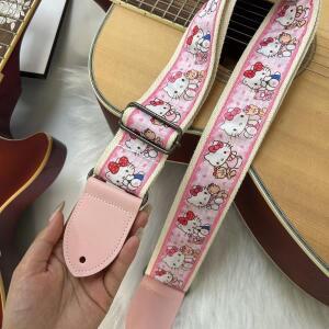 키티 기타 스트랩 금속 버클 전기 우쿨렐레 클래식 or 베이스 유니버셜 휴대용 어깨 지지대