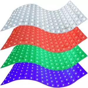 Minxue 4PCS 소프트 LED 백라이트 시트 45W RGBW 패널 플렉시블 컷테이블 19X9.5인치 반투명 조리대 실내용