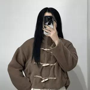 나오유 떡볶이코트 여성 양털 뽀글이 덤블 집업 자켓