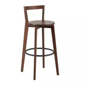 원목바의자 등받이체어 높은의자 인테리어 가죽쿠션 발받침 심플디자인