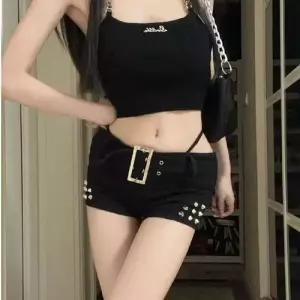 핫팬츠 웨이스트데님 스판 스키니핏 로우 사계절 청반바지 남친 DUCHI2