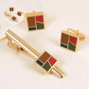 명함 (카라빈카)문양넥타이핀 커프스set- 조각보