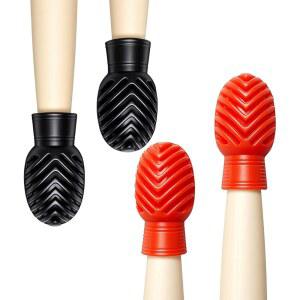 빅스녹스 4팩 드럼 스틱 감쇠기, 연습 패드 교체 및 보호, 실리콘 팁이 딱딱한 표면에서 음소거 딸깍 소리를 냅니다(조용한 액세서리)