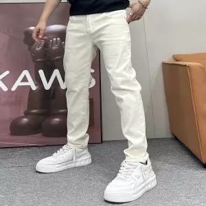 흰색 화이드 청바지 데님 진 바지 2025 가을 오프화이트 남성 슬림핏 스키니진 심플하고 활용도 캐주얼 팬