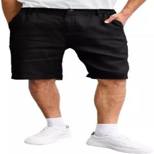 남성 100 리넨 반바지 10인치 무릎 위 반팔 여름 시원한 마 소재 사이드 밴딩 숏 팬츠 캐주얼 비치웨어
