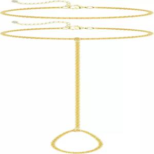 폭스걸 여성용 골드 발목 팔찌 14K 도금/실버 발찌 방수 미니멀리스트 쿠바 링크 세트 고급 레이어드 보석