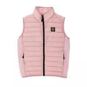 스톤아일랜드 여성 로고 패치 패딩 조끼 핑크 114595285