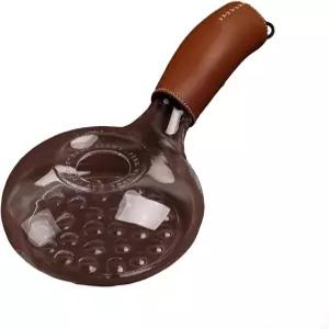 카페 샵 홈을 위한 확장 손잡이 가죽 커버 깔때기 모양의 콘센트가 있는 커피 원두 로스터 투명 유리