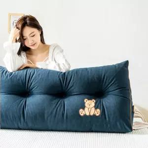 KFJZGZZ 삼각 웨지 헤드보드 베개 플리스 쿠션 독서 침대 등받이 위치 조정 지원 탈착식 커버 포함 솔리드