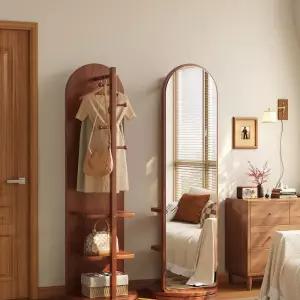 전신 거울 행거 원목 코너 드레스룸 우드 선반 전신거울