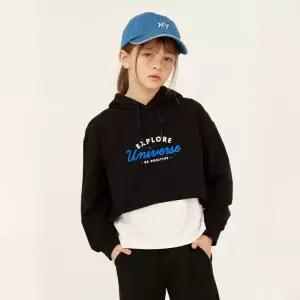 [롯데백화점]인디고뱅크키즈 미니쮸리 레이어드 크롭 후드티 IKMH24S51