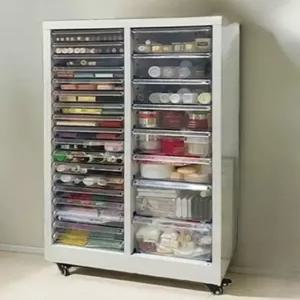 네일 진열장 서랍장 아크릴 네일진열장 흰색 네일샵 보관함 랙 메이크업 도구 정리대 화장대