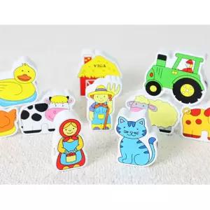 실꿰기 쌓기 가축 농장놀이 원목블럭 유치원 지능발달장난감