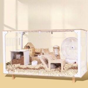 아크릴 햄스터 케이지 DIY 화이 리빙박스 80CM 풀세트 가로형 대형 A. 공간 케이지