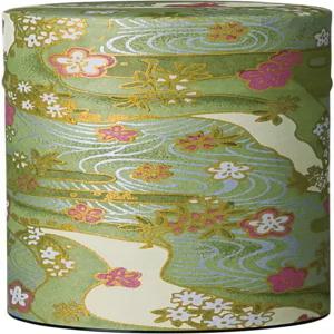 일본 차통 틴 시키사이 사계 색상 녹색/더블 뚜껑/일본 와시 종이 붙임 200g 차 용량/느슨한 잎차