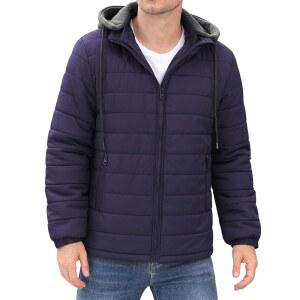 유송걸 남성 경량 패딩 재킷 겨울 캐주얼 퀼팅 코트와 탈부착 가능한 후드 방수 단열 코트