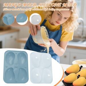무스 몰드 3D 망고 모양 비누 쉽게 탈형  4구 베이킹 초콜릿 젤리 푸딩 케이크 푸드 블로거들 홈메이드