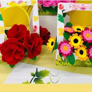 카네이션 꽃바구니 꽃 박스 플라워 만들기 펠트 DIY 키트 초등 유치원 감사 선물 어버이날 부모님 스승의날