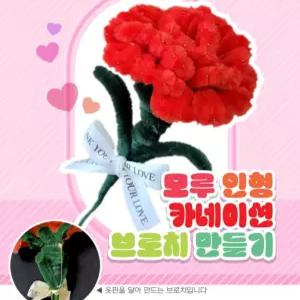 카네이션 브로치 모루 만들기 스승의날 뱃지 키트 DIY 어버이날 꽃 코사지 핀 선물 부모님 꽃브로치 6개 감